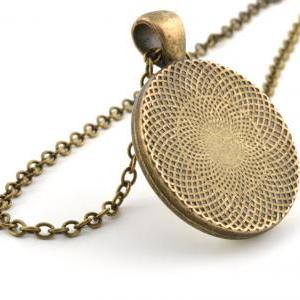 Compass Pendant - Vintage Bronze Necklace -..